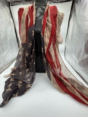 Bohemian American Flag Lightweight Scarf - like Shaw Red, Navy, Cream